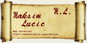 Maksim Lučić vizit kartica